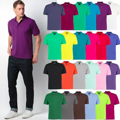 Buy Mens Classic Superwash 60c Polo Short Sleeve Plain Mens T-Shirt Classic Fit • 16.95£