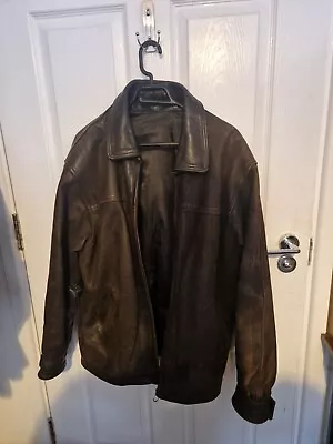 Buy Vintage Brown Sheepskin Leather Thick Mens Large Jacket • 40£