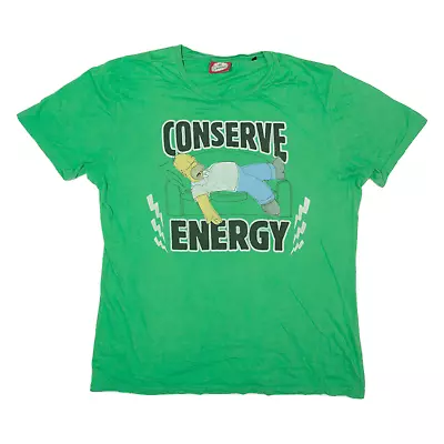 Buy THE SIMPSONS Conserve Energy Mens T-Shirt Green 2XL • 9.99£