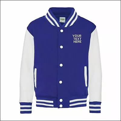 Buy Personalised Kids Varsity Baseball Jacket Embroidered American College Jacket  • 18.37£