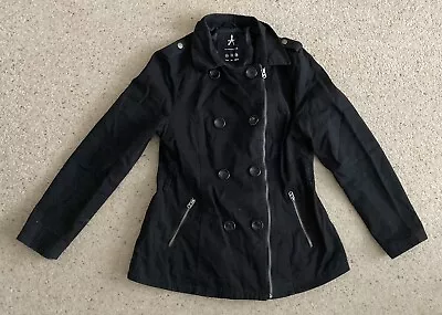 Buy Atmosphere Women’s Full Zip Black Pea Coat Jacket Lightweight - Size 14 • 6.99£