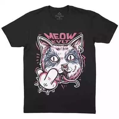 Buy Cat Cult Mens T-Shirt Animals Meow Pet Kitty Lover Middle Finger Rude P411 • 11.99£