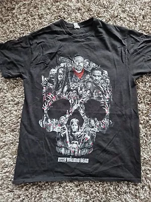 Buy Delta AMC The Walking Dead Black Skull Graphic Short Sleeve T-Shirt Size M • 12.99£