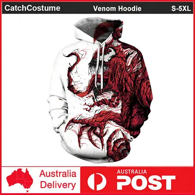 Buy Marvel Venom Hoodie 3D Print Sweater Sweatshirt Pullover Casual Jacket Coat • 22.56£