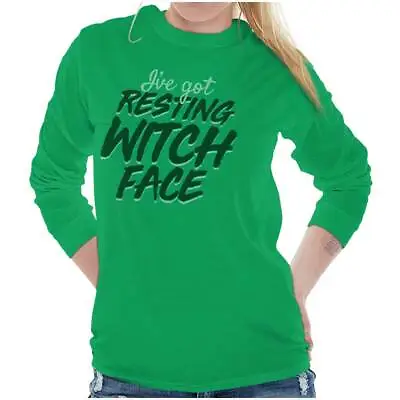 Buy I've Got Resting Witch Face Funny Christmas  Long Sleeve Tshirt Tee For Women • 21.84£