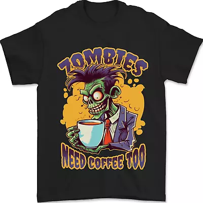 Buy Zombies Need Coffee Too Funny Mens T-Shirt 100% Cotton • 8.49£