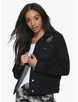 Buy Harry Potter Women's Hufflepuff Black Denim Jacket Size XL • 33.72£