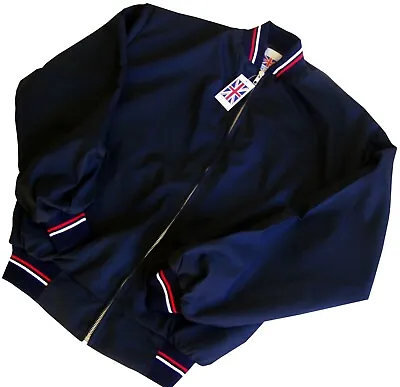 Buy Men's Navy Monkey Jacket Made In England Mod Golf Light Weight Bomber Jacket • 44.99£