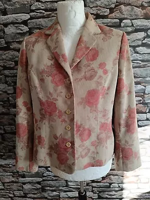 Buy Jigsaw Ladies Corduroy Style Vintage Jacket Floral  Beige Size 16 • 11.95£
