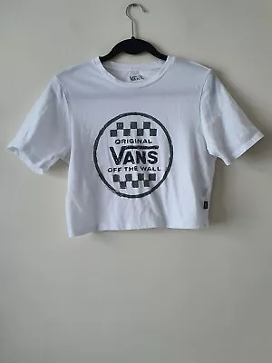 Buy Vans Off The Wall White Cropped T.Shirt Size L • 11.99£