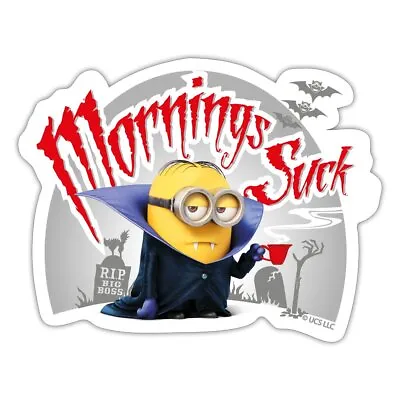 Buy Minions Merch Dave Mornings Suck Official Sticker • 2.84£