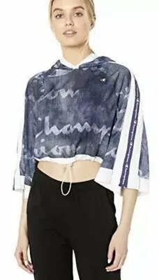 Buy Champion Women's Hooded Cropped Mesh Top New NWT • 4.72£