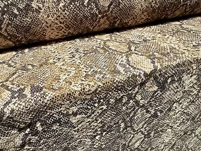 Buy Stretch Spandex Lace Fabric, Per Metre - Snakeskin Print - Nude & Grey • 6.99£