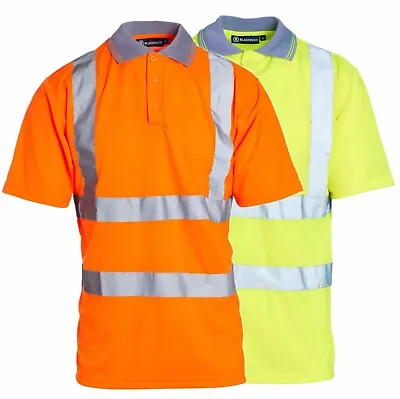 Buy Hi Vis T Shirt Visibility Yellow Orange Polo Short Sleeve Safety Work Top Viz • 9.99£