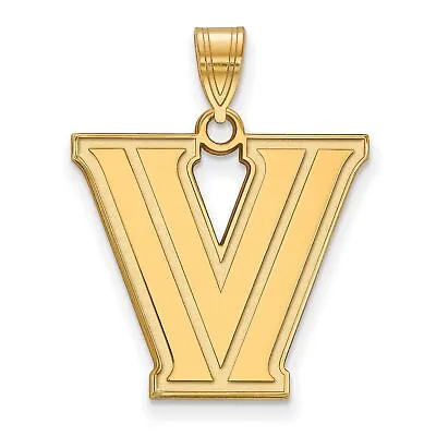 Buy 10k Yellow Gold Villanova University Wildcats School Letter Logo Charm Pendant • 435.62£