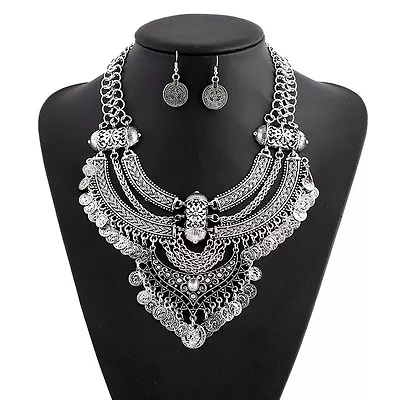 Buy Women Pendant Chain Infinity Choker Chunky Statement Bib Necklace Jewelry Charm • 9.29£