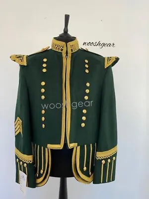 Buy Doublet Tunic Military Piper Drummer UK46R Jacket Green&Golden 100% Wool Blazer. • 89.99£