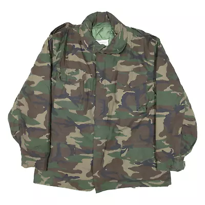 Buy Cold Weather Quilted Lined Mens Military Coat Green Camouflage L • 24.99£