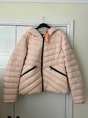 Buy Brand New Superdry Essentials Helio Padded Jacket UK Women’s Size 14 Large Peach • 35£