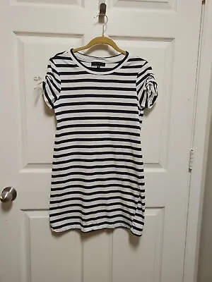 Buy Sanctuary Women's Small T-shirt Dress Short Sleeve Blue White Stripe Ties • 8.50£
