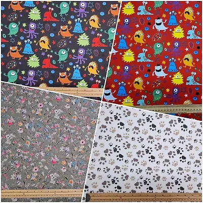 Buy  Winceyette Brushed Cotton Patterned Children's Flannel Pyjama Rag Quilt Fabric • 4.70£