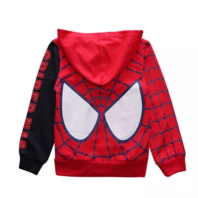 Buy Spiderman Hoodies Jacket Kids Boys Hooded Sweatshirt Long Sleeve Coat Age 2-7/ • 14.07£