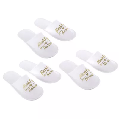 Buy 3 Pairs Bridesmaid Slippers Cotton Night Gowns For Sleeping Fluffy • 10.28£