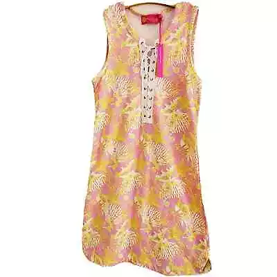 Buy Macbeth Collection Pink And Yellow Starfish Sleeveless Stretch Dress Size XS NWT • 18.89£