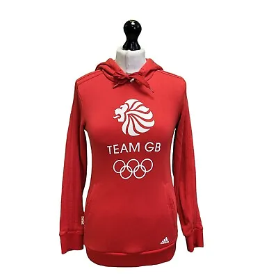 Buy YY194 Women's Adidas Red Team GB Sweatshirt Hoodie UK XS 4-6 Eu 34-36 • 19.99£
