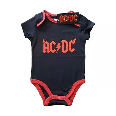Buy AC/DC Horns Logo Black Babygrow • 9.95£