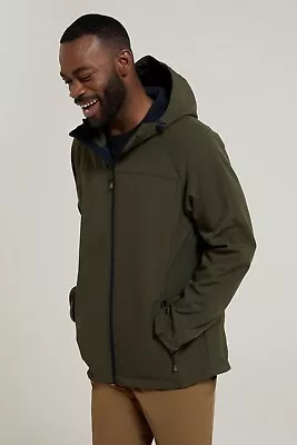 Buy Mountain Warehouse Exodus Mens Softshell Jacket Lightweight Hooded Coat • 40£