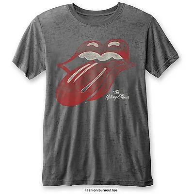 Buy Rolling Stones Vintage Tongue Burnout Official Merch T-Shirt - New • 18.98£
