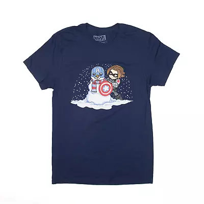 Buy MARVEL Mens Captain America T-Shirt Blue Short Sleeve S • 8.38£