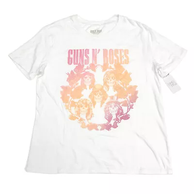 Buy Time And Tru Womens Size M 8-10 Guns N' Roses Graphic T-Shirt White • 9.64£