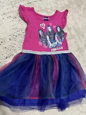 Buy Disney Descendants 3 Dress With Mal, Uma, & Evie - Size 4/5 Pink & Purple • 3.94£