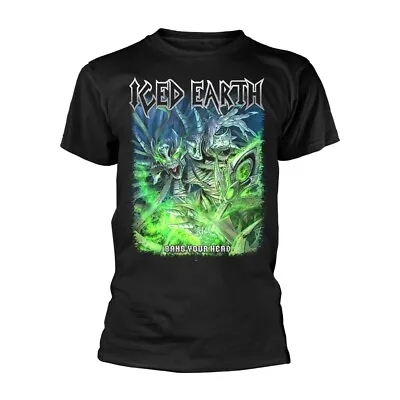 Buy ICED EARTH - BANG YOUR HEAD BLACK T-Shirt, Front & Back Print Large • 20.09£