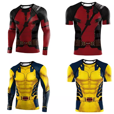 Buy Cosplay Deadpool 3 T-Shirts X-Men Wolverine Shirts Superhero Quick Dry Top Tee • 12£