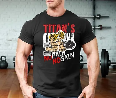 Buy Titan No Pain No Gain T Shirt Gym Clothing Workout Training Bodybuilding Top Men • 12.99£
