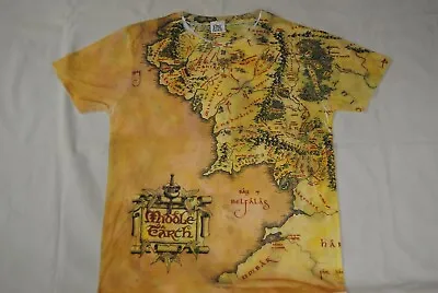 Buy The Lord Of The Rings Map Of Middle Earth Sublimated T Shirt New Official Movie • 10.99£