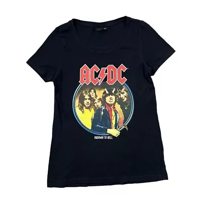 Buy AC/DC  Highway To Hell  Spellout Graphic Hard Rock Band T-Shirt Women's Small • 15£