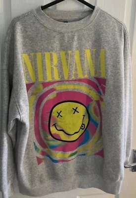 Buy Nirvana Jumper Grunge Rock Band Merch Sweatshirt Size Small Kurt Cobain • 16.50£