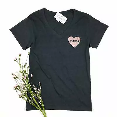 Buy Mama Heart Womens Vneck Graphic Tee, Heart Shirts, Gift For Mom, Mama Shirts • 26.52£