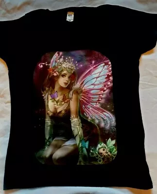 Buy  Women's Fairy T-shirt; Colourful Fairy, Pink Wings, Butterflies, Baby Fairy  • 17.99£