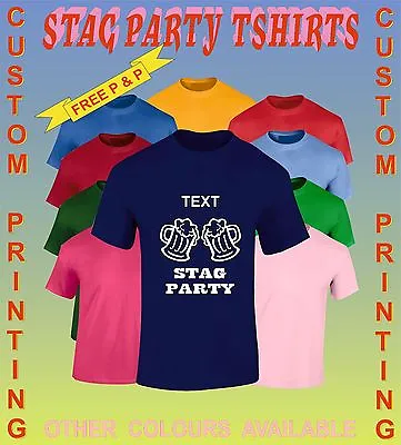 Buy Personalised Printed  Tshirts  Custom Design MENS SINGLE  STAG  BACHELOR PARTY  • 8.95£