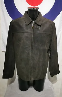 Buy Vintage Mens Dockers Leather/Suede Jacket Dark Brown Size UK Large (H5) • 59.99£