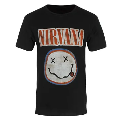 Buy Nirvana T-Shirt Distressed Logo Official Band Black • 14.95£