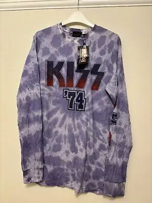 Buy New Kiss Tie Dye Purple Long Sleeve Band Tshirt Size M/l • 14£
