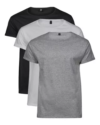 Buy Tee Jays BLACK Grey Or WHITE Roll-Up Tee Turn Up Sleeve T-Shirt S-3XL • 13.35£