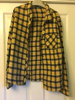 Buy Checkered Yellow/ Black Cotton Shirt Size 10 • 2.99£