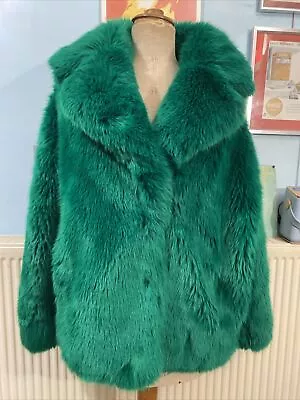 Buy Jakke Green Faux Fur Vegan Jacket Size 10 (12) Festival Indie • 69.99£